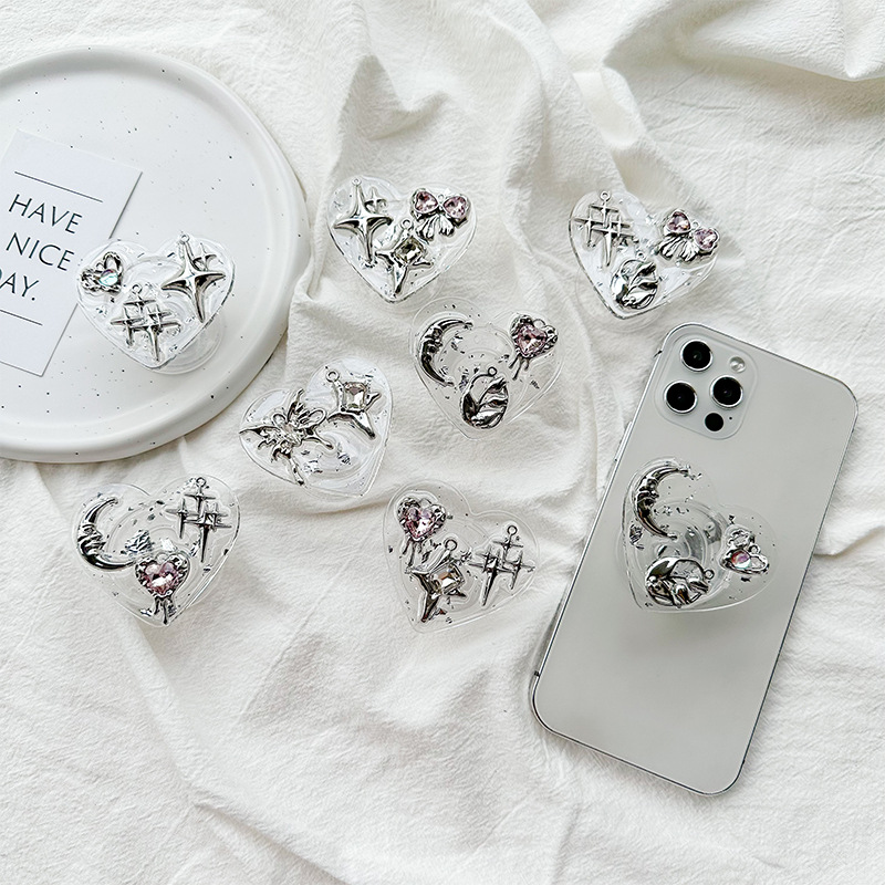 Phone Accessories Crochet - Przezroczysty uchwyt na telefon z klejem
