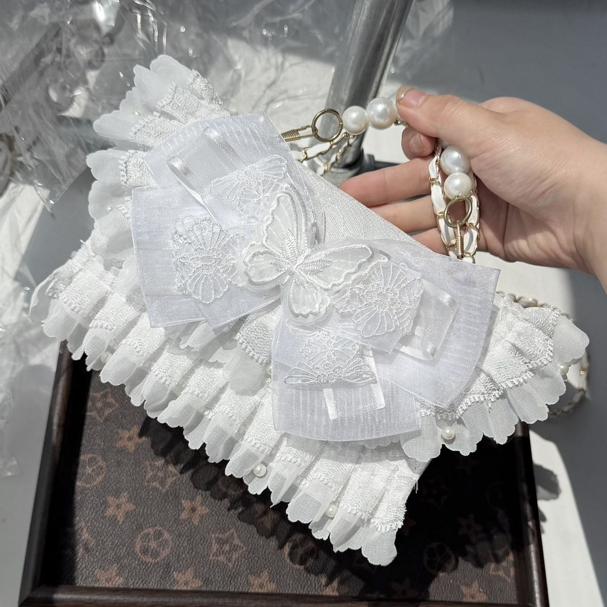 Phone Accessories Design - Białe torebki crossbody Lolita, akcesoria Y2K,
