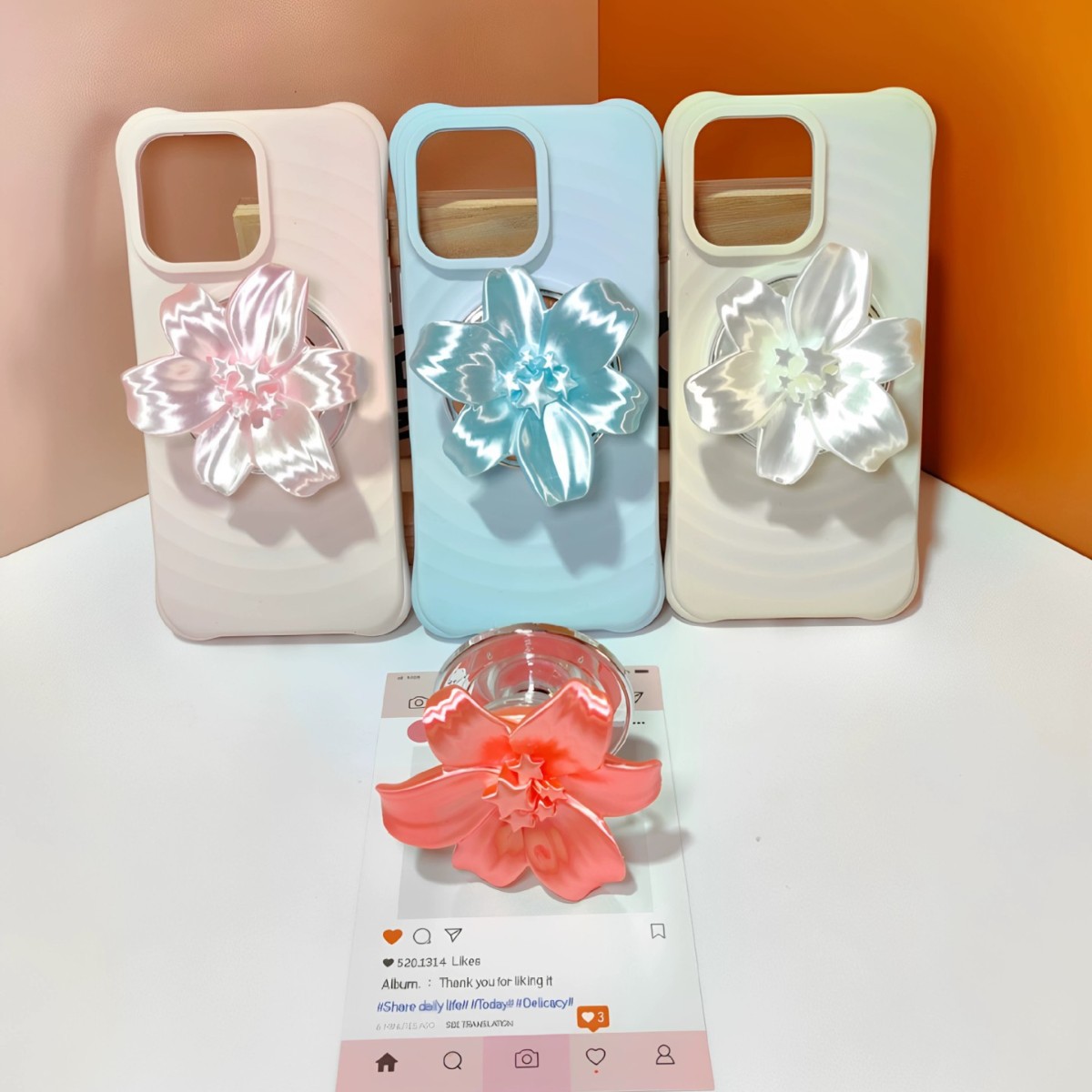 Phone Accessories And Cases - Błyszczący Perłowy Uchwyt Magnetyczny do Telefonu