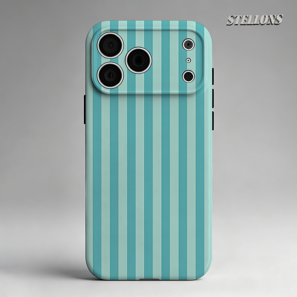 Phone Accessories And Cases - Dwukolorowe etui z motywem miętowych pasków